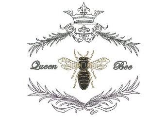 Instant download   Machine Embroidery Queen bee
