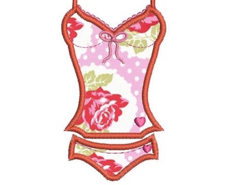 instant download embroidery design  Applique underwear heart