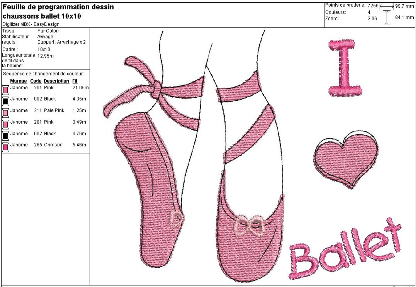 instant download machine embroidery design ballet shoes