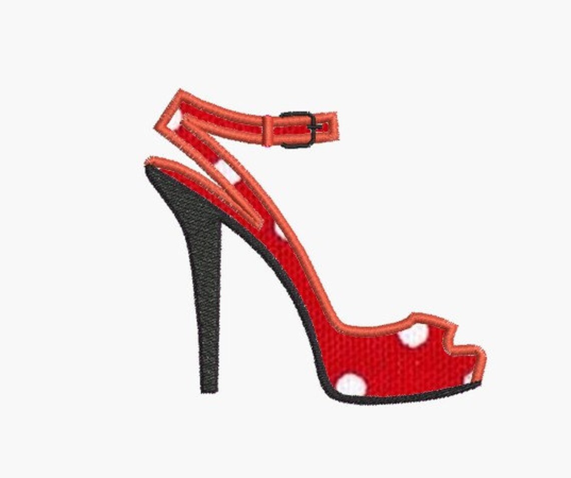 Instant Download Embroidery Design Applique High Heeled Shoe Etsy