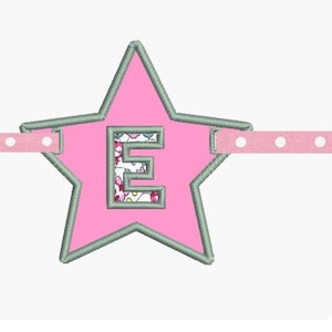 Instant download   Machine Embroidery  ITH  Star customizable banner