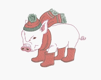 instant download embroidery design Chilly pig