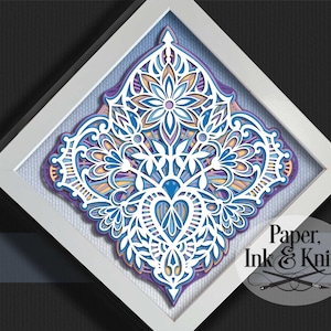 Victorian Bouquet Mandala Papercut Shadowbox Template, 3D Layered SVG,  DiY Instant Download, DXF, PDF commercial use