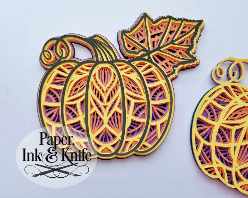 Download Pumpkin 4 3D Papercut Template SVG PDF JPG Dxf Layered | Etsy