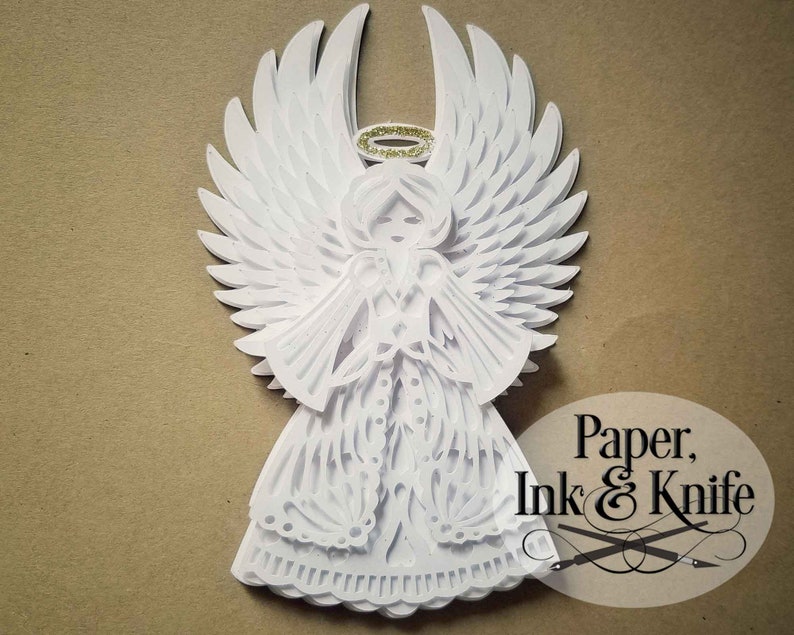 Download Angel 3D Papercut Template SVG PDF JPG Dxf Layered | Etsy