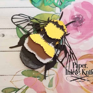 BumbleBee 3D Papercut Template SVG, PDF, JPG Dxf, Layered Paper Ornament, DiY Shadowbox card, Hand or Machine cut, Commercial Use image 4