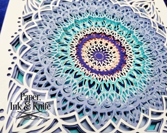 Mandala 4 Papercut 3D Svg Layered Shadowbox Template, Includes SVG, DXF, PDF, Png files, Paper Lightbox, Commercial Use