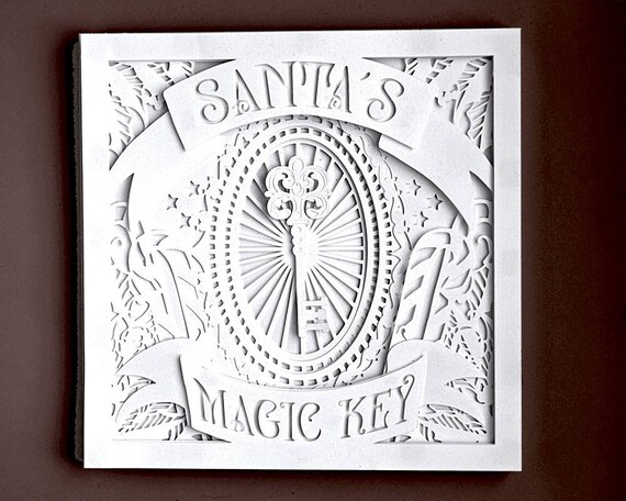 Christmas Shadow box 3D Layered papercutting template. Santas | Etsy