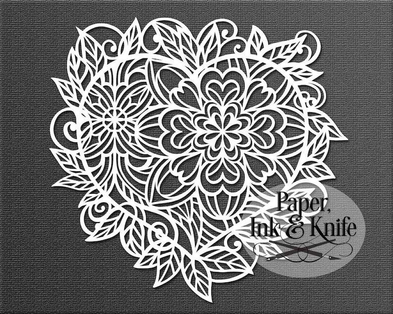 Download Papercut Template Layered Heart Mandala 3D Intricate multi ...