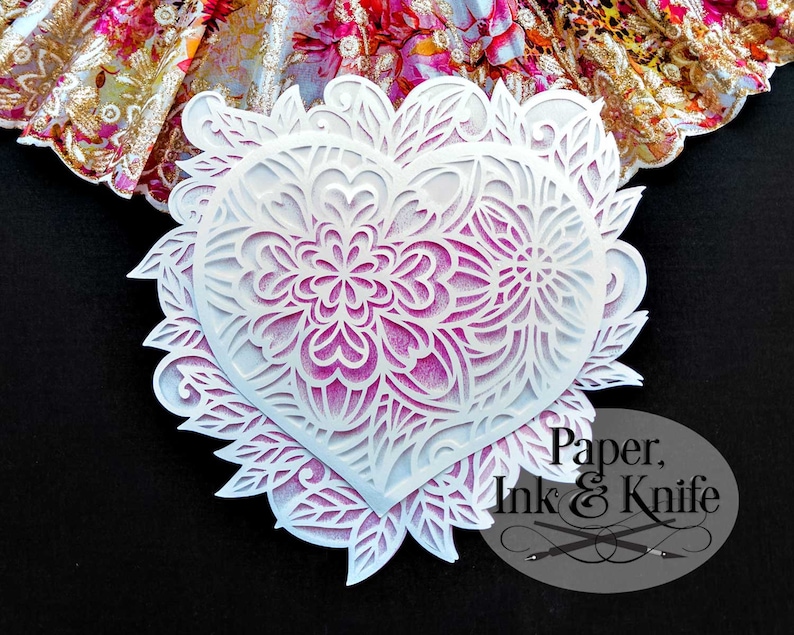 Download Layered 3D Heart Mandala Svg Project - Layered SVG Cut ...