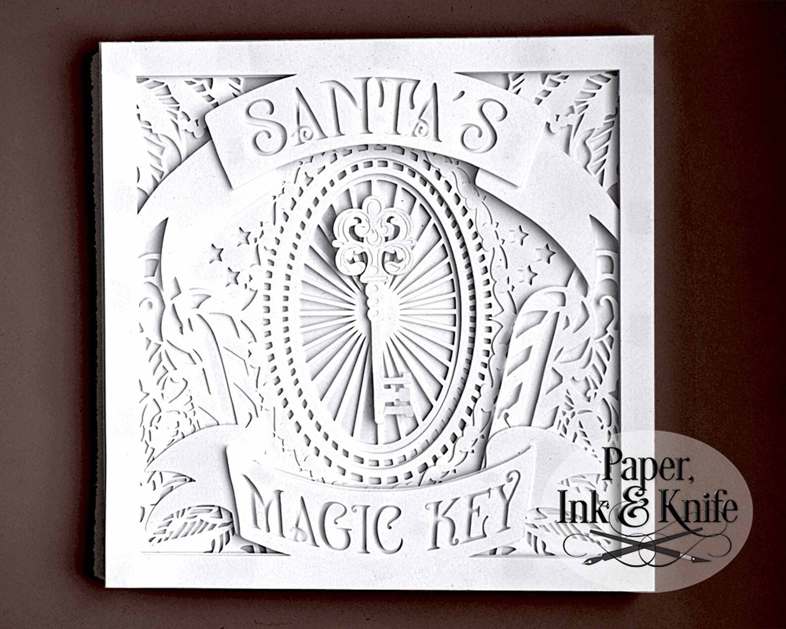 Christmas Shadow Box 3D Layered Papercut Template Santas | Etsy