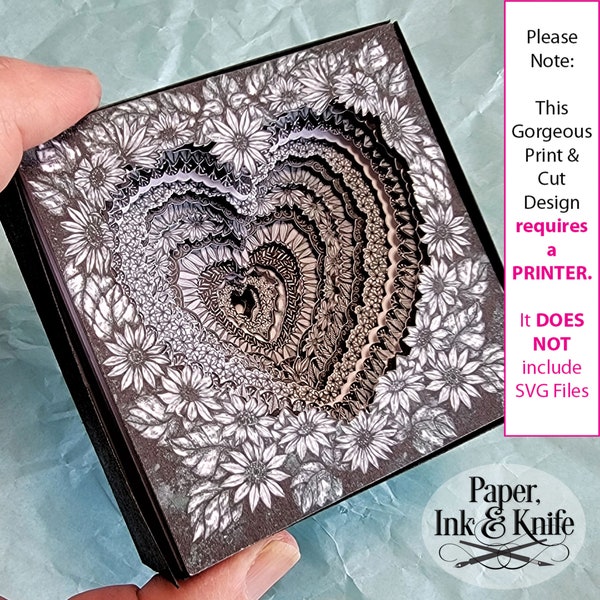 3D Print & Cut Sunflower Heart Shadowbox Template, PNG, PDF, 17 layers Commercial Use 3D Print & Cut Sunflower Heart Shadowbox Template, PNG, PDF, 17 layers Commercial Use