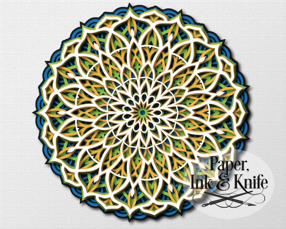 Download Lucky 13 Mandala Papercut Shadowbox Template 3d Layered Etsy