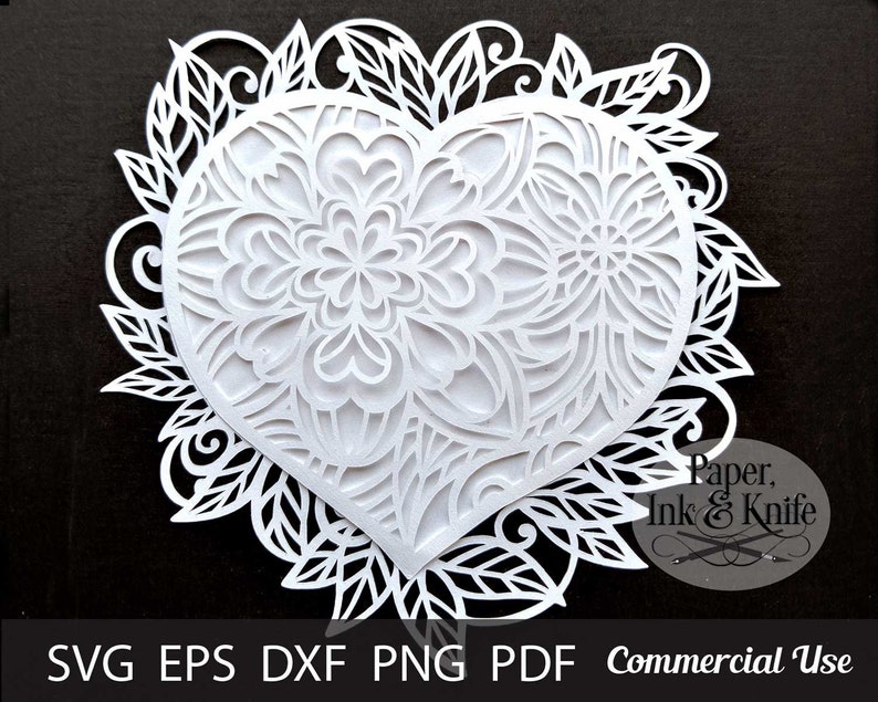 Download Layered 3D Heart Mandala Svg Project - Layered SVG Cut ...