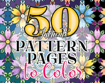 Pattern Pages Adult Coloring Book Printable Instant Download, 8.5 x 11 Coloring Pages, Boho Wall Art Printable Abstract PDF and PNG