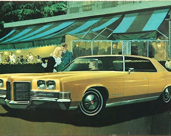 A Grand 1971 Grand Ville 4-door Hardtop Postcard - a vintage promotion from former Pontiac dealer Beranek of Berwyn, Illinois