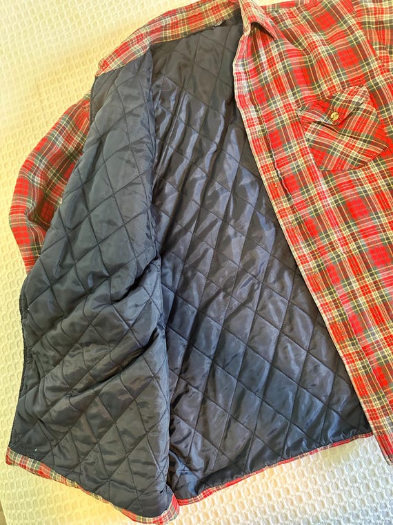 Vintage Plaid Flannel Jacket Coat View 4