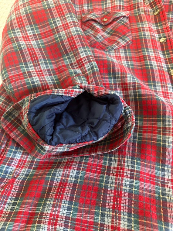 Vintage Plaid Flannel Jacket Coat View 3