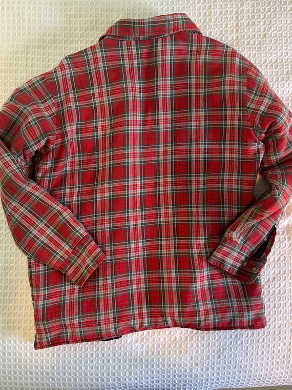 Vintage Plaid Flannel Jacket Coat View 2