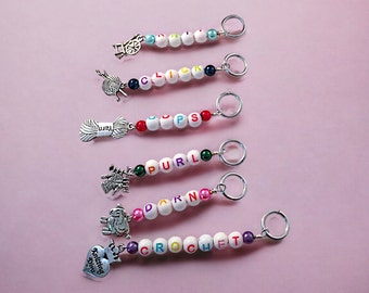 Word and Charm Stitch Marker Sets, Gifts for Knitters, Knitting Projects, Trending Now, Nu Goth, Popular Right Now