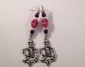 Hot Pink Skeleton Earrings, Trending Now, Popular Right Now