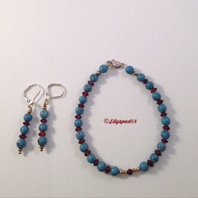Gifts Under 50 Special Gift for Her Boho Bead Set Art Nouveau Style Natural Garnet Beads Southwest Style Artisan Made