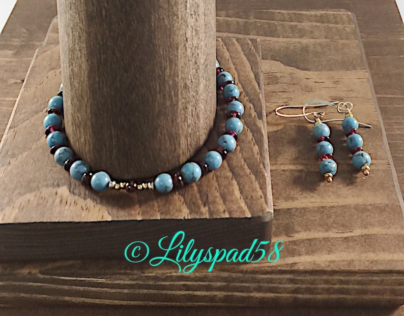 Gifts Under 50 Special Gift for Her Boho Bead Set Art Nouveau Style Natural Garnet Beads Southwest Style Artisan Made