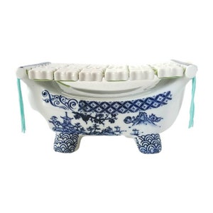 Antique Chinese Porcelain Pillow - Blue and White - Hand-Painted - Asian decor - Chinoiserie Asian Decor