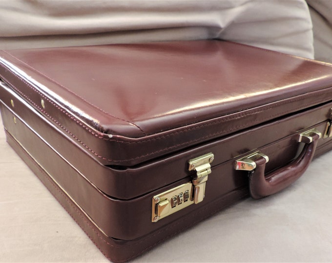 Giorgio Bernini Cordovan Expandable Leather Lawyers Briefcase Attache ...