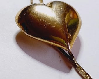 Vintage Bolero Lariat Necklace - Gold Heart Bolo - Cobra Chain