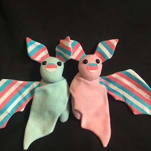 Trans Bat Plush- LGBTQ+ Plushies