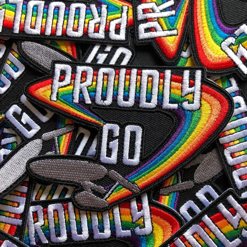 RAINBOW KITTY CAT IRON ON PATCH 2/" Gay Lesbian LGBT Pride Embroidered Flag NEW
