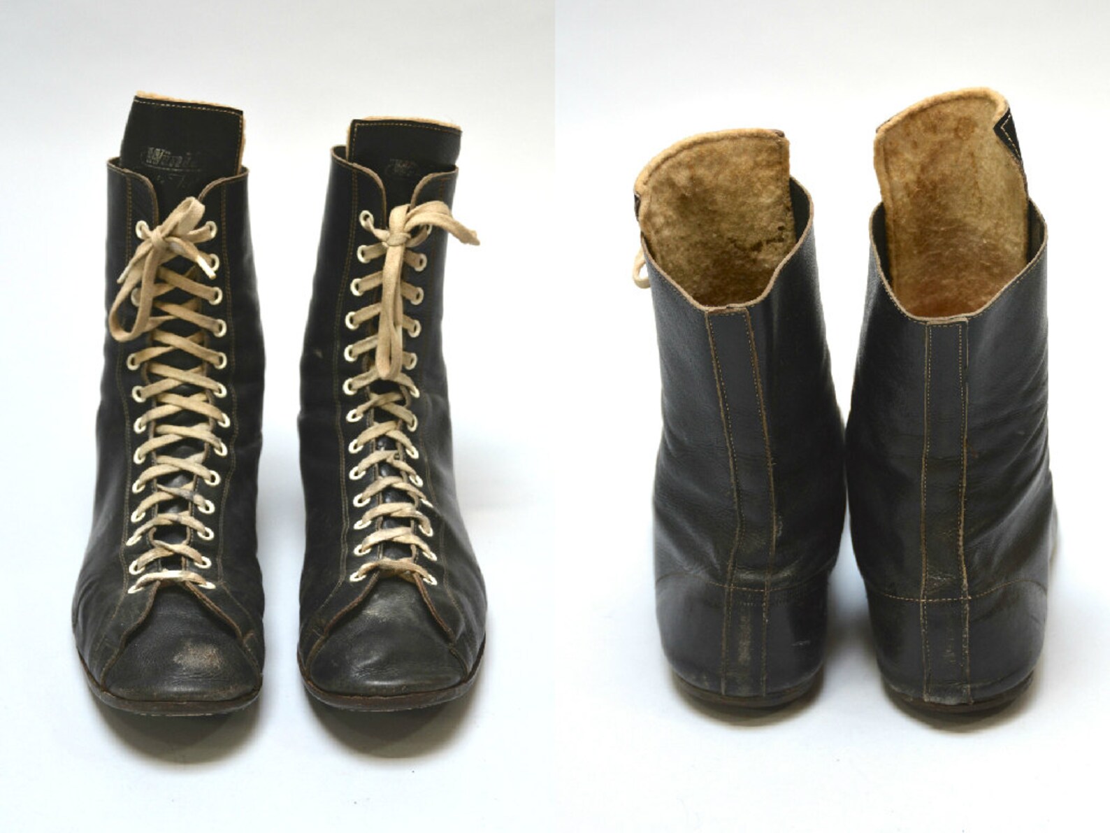 40s Boxing Boot Vintage Forties Black Leather Men's Etsy