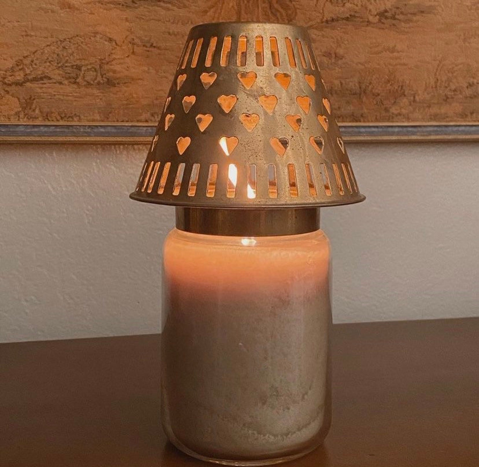 Aged Brass Yankee Candle Lamp / Candle Shade Etsy