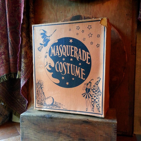 1930's Masquerade Costume Box - Vintage Halloween Party Outfit Display Box