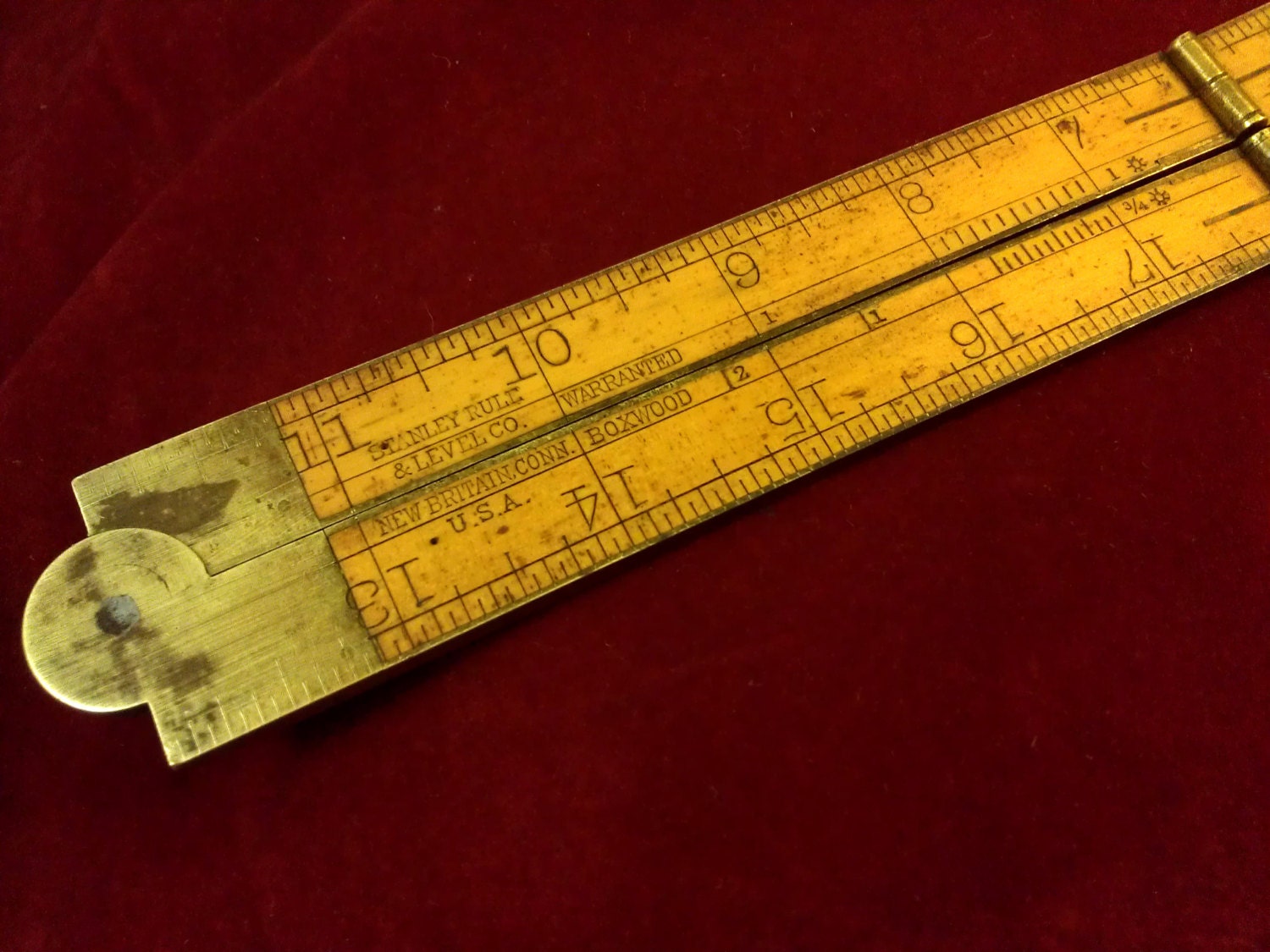 Vintage Stanley Folding Rule No.72 1/2 Boxwood And Brass Etsy