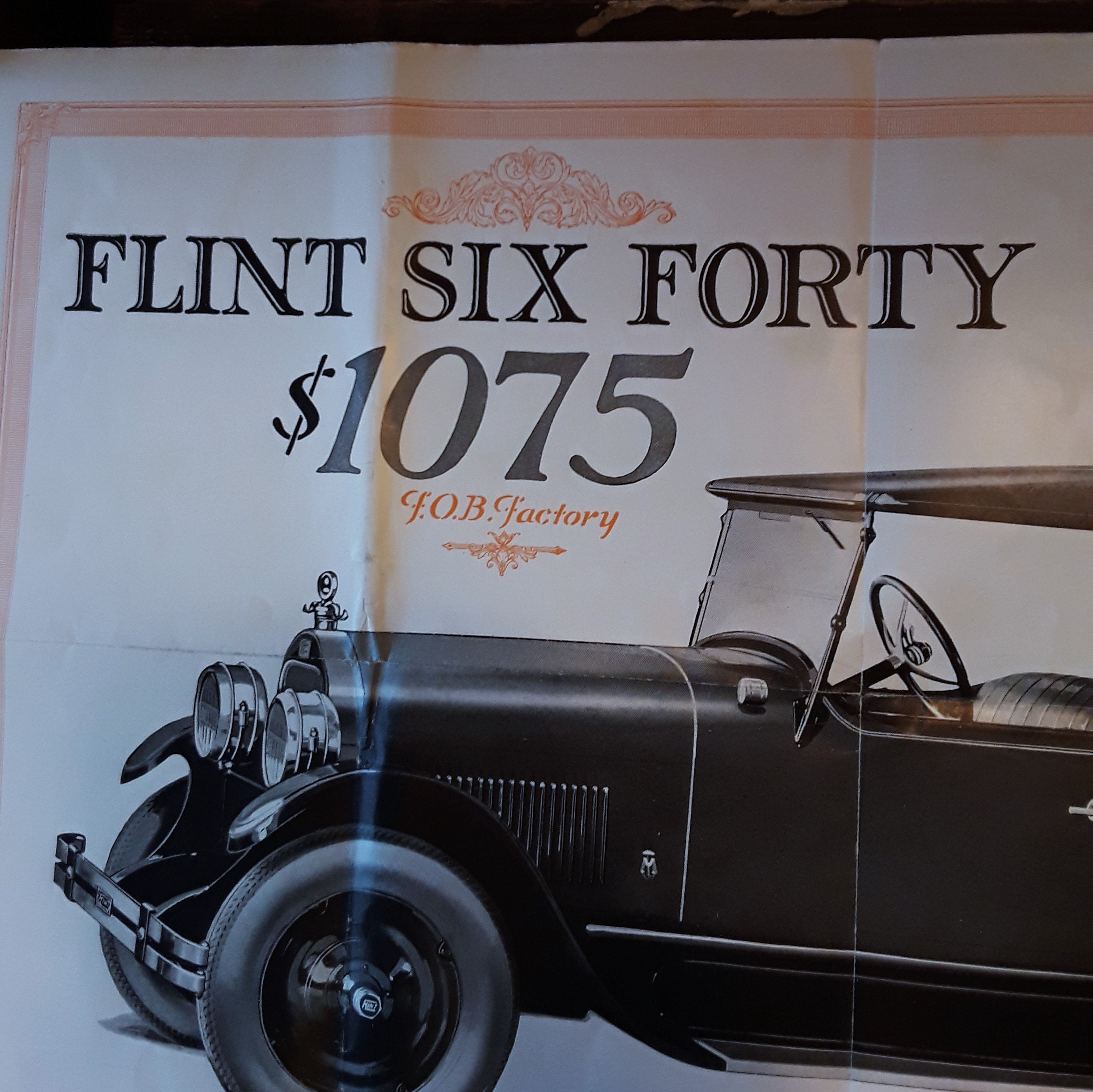 1920 FLINT Automobile Sales 2 Page Brochure Fold Out Poster Etsy