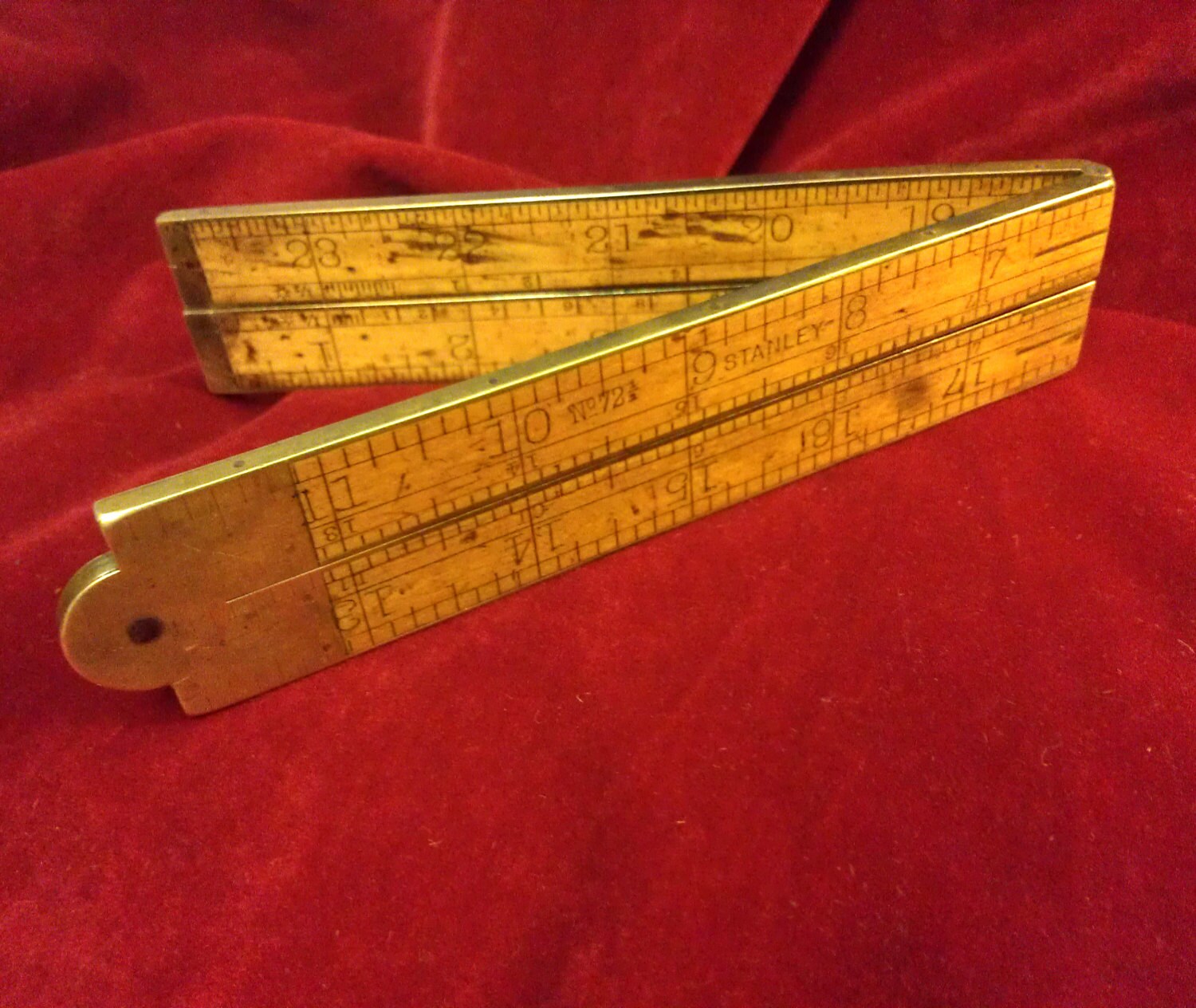 Vintage Stanley Folding Rule No.72 1/2 Boxwood And Brass Etsy