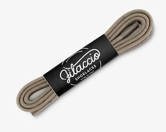 Taupe shoelaces, Dress shoe laces, Boot Laces, Round waxed cotton shoelaces, Groomsmen gift, Valentines Gift - 29.5"/31.5"/53" Length