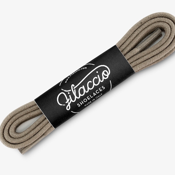 Taupe shoelaces, Dress shoe laces, Boot Laces, Round waxed cotton shoelaces, Groomsmen gift, Valentines Gift - 29.5"/31.5"/53" Length