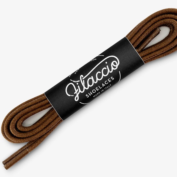 Brown shoelaces, Dress shoe laces, Boot Laces, Round waxed cotton shoelaces, Groomsmen gift, Valentines Gift - 29.5"/31.5"/53" Length