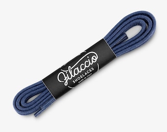 Blue shoelaces, Dress shoe laces, Boot Laces, Round waxed cotton shoelaces, Groomsmen gift, Summer Wedding - 29.5"/31.5"/53" Length