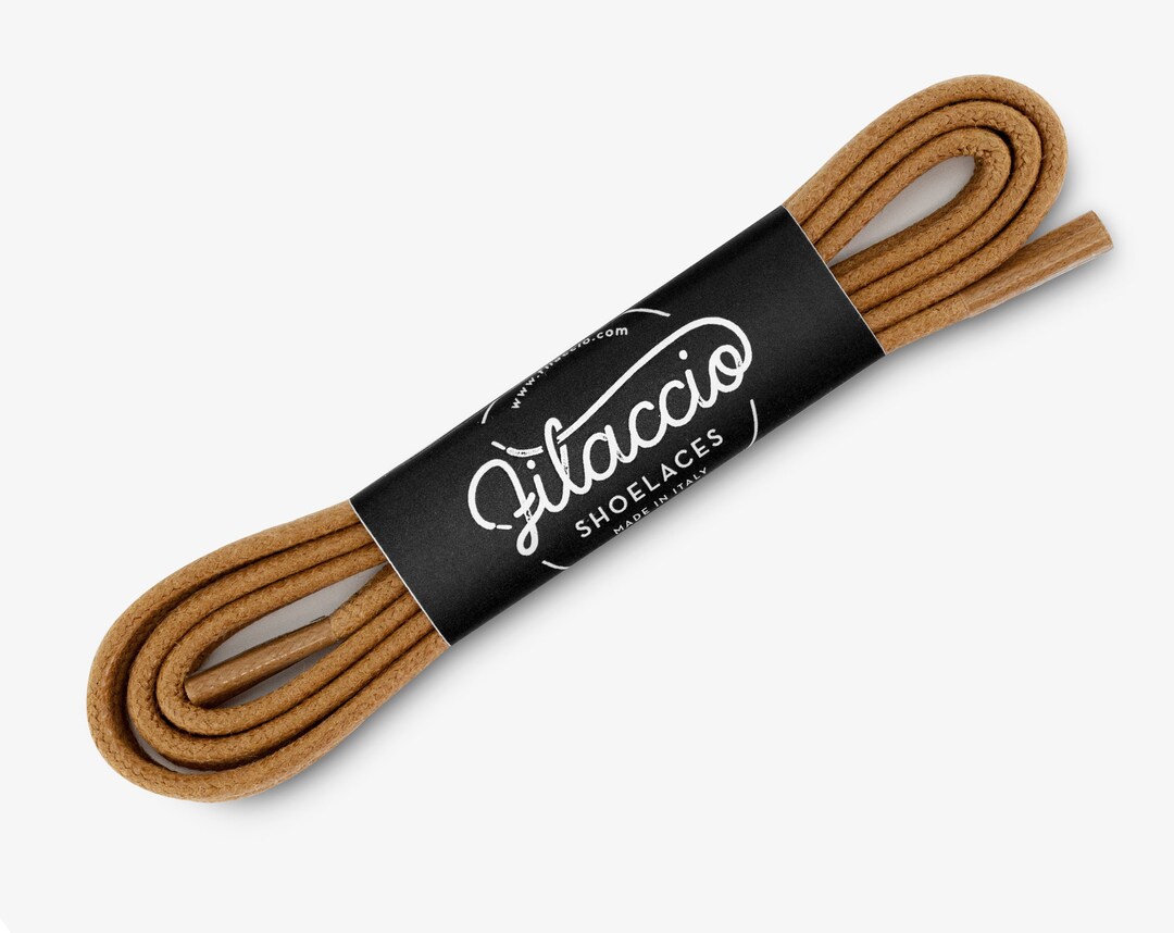 Light Brown Shoelaces, Dress Shoe Laces, Boot Laces, Round Waxed Cotton