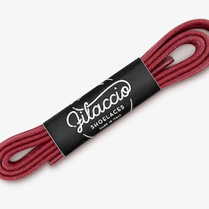 Red shoelaces, Dress shoe laces, Boot Laces, Round waxed cotton shoelaces, Groomsmen gift, Valentines Gift - 29.5"/31.5"/53" Length