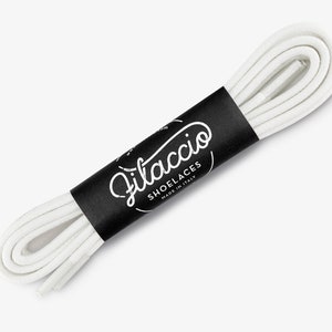 White shoelaces, Dress shoe laces, Boot Laces, Round waxed cotton shoelaces, Groomsmen gift, Valentines Gift - 29.5"/31.5"/53" Length