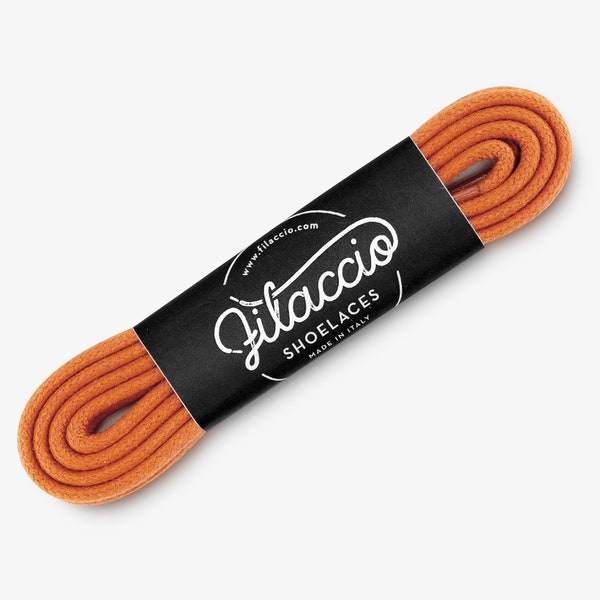 Orange shoelaces, Dress shoe laces, Boot Laces, Round waxed cotton shoelaces, Groomsmen gift, Valentines Gift - 29.5"/31.5"/53" Length