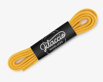 Bright yellow shoelaces, Dress shoe laces, Boot Laces, Round waxed cotton shoelaces, Groomsmen gift, Valentines Gift -29.5"/31.5"/53" Length