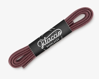 Burgundy shoelaces, Dress shoe laces, Boot Laces, Round waxed cotton shoelaces, Groomsmen gift, Valentines Gift - 29.5"/31.5"/53" Length