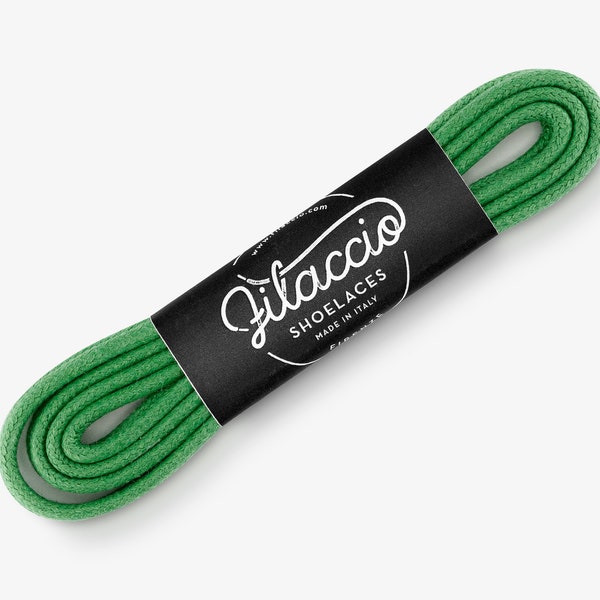 Green shoelaces, Dress shoe laces, Boot Laces, Round waxed cotton shoelaces, Groomsmen gift, Valentines Gift - 29.5"/31.5"/53" Length