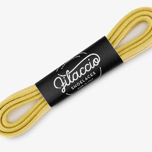 Yellow shoelaces, Dress shoe laces, Boot Laces, Round waxed cotton shoelaces, Groomsmen gift, Valentines Gift - 29.5"/31.5"/53" Length